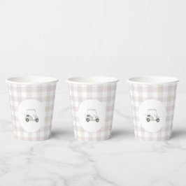 Neutraal golf baby shower papieren bekers