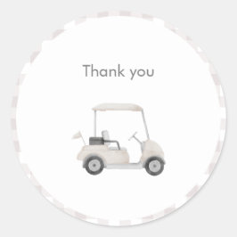 Neutraal golf baby shower ronde sticker