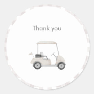 Neutraal golf baby shower ronde sticker