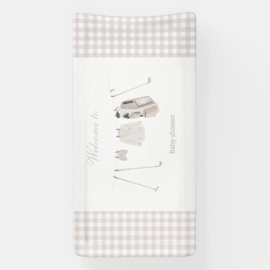 Neutraal golf baby shower spandoek (Verticaal)