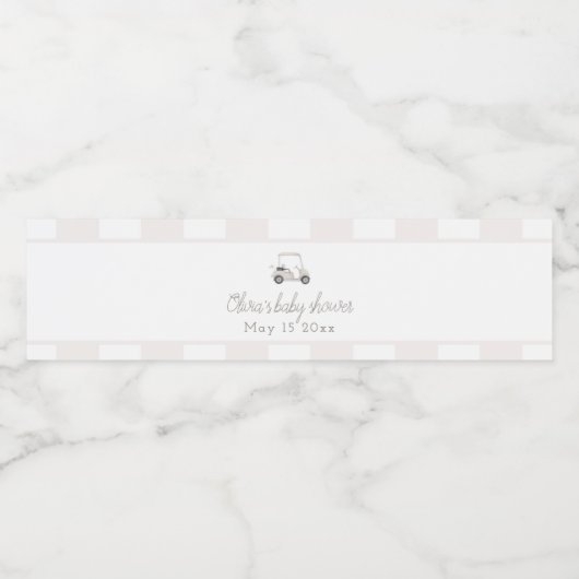 Neutraal golfkarretje waterfles etiket (Enkel label)