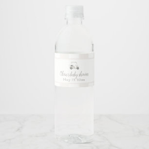 Neutraal golfkarretje waterfles etiket