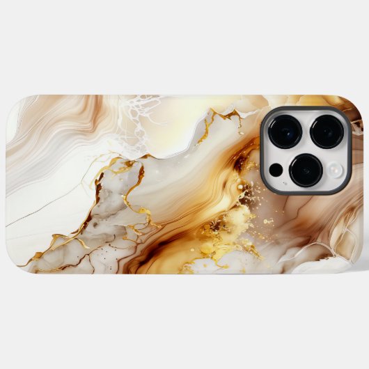 Neutraal goud- en beige marmer-inkpatroon Case-Mate iPhone case (Achterkant (horizontaal))