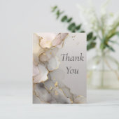 Neutraal & Goud Marmer Dank u kaart (Staand voorkant)