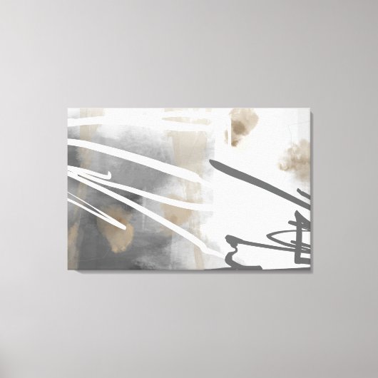 Neutraal Greige Minimalist Nordic Abstract Canvas Afdruk (Voorkant)