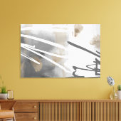 Neutraal Greige Minimalist Nordic Abstract Canvas Afdruk (Insitu (Woonkamer))
