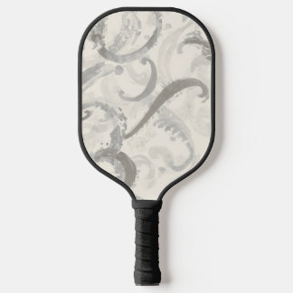 Neutraal grijs en wit abstract pickleball paddle