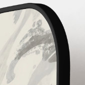 Neutraal grijs en wit abstract pickleball paddle (Links Detail)