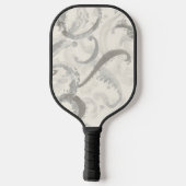 Neutraal grijs en wit abstract pickleball paddle (Achterkant)