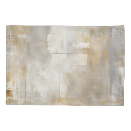 Neutraal Grijs Goud Plaid Kussensloop