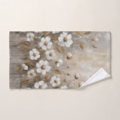 Neutraal Grijs Goud Taupe Bloemen Handdoek (Handdoek)