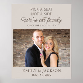 Neutraal Grijs Kies een Stoel Niet een Kant Trouwf Poster