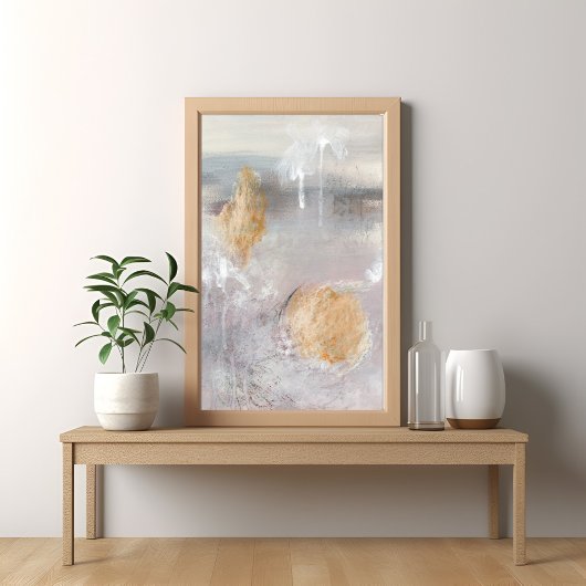 Neutraal grijs modern minimalistisch abstract kuns poster