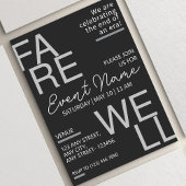 Neutraal grijs Moderne afscheidsuitnodiging Save The Date