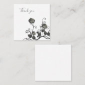 Neutraal grijs roos Hartelijk dank Notitiekaartje (Voorkant / Achterkant)