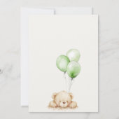 Neutraal Groen Bearly Wachtballon Baby shower Bedankkaart