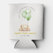 Neutraal Groen Bearly Wachtballon Baby shower Blikjeskoeler (Voorkant)