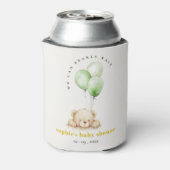 Neutraal Groen Bearly Wachtballon Baby shower Blikjeskoeler (Blikje Achterkant)