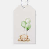 Neutraal Groen Bearly Wachtballon Baby shower Cadeaulabel (Achterkant)