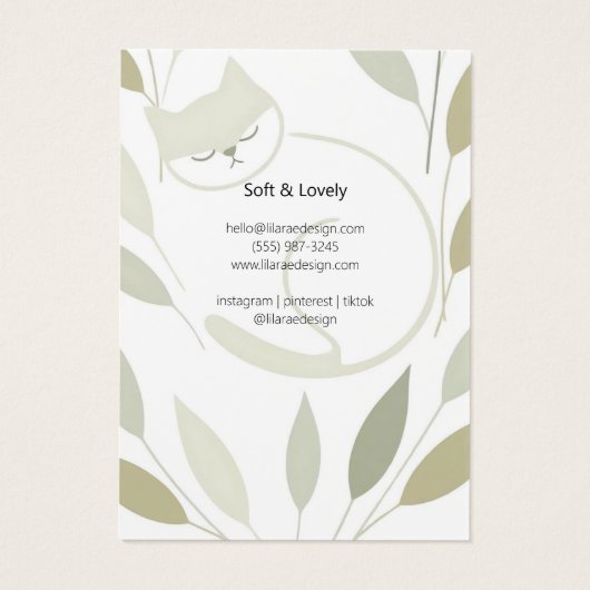 Neutraal groen gebladerte Cat Illustratie Kaart (Achterkant)