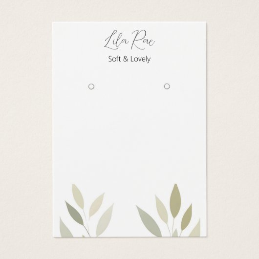 Neutraal groen gebladerte Cat Illustratie Kaart (Voorkant)