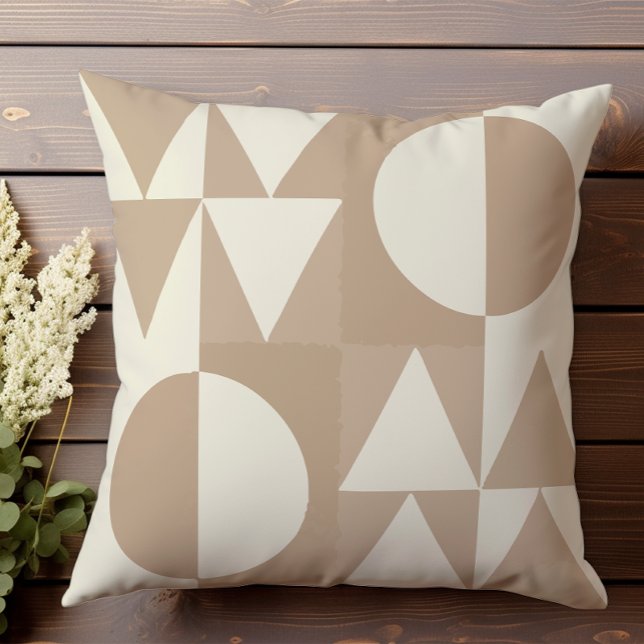 Neutraal Halftoon geometrisch patroon II Kussen (Creator heeft geüpload)