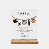 Neutraal Halloween Baby shower Luier Raffle Acryl Bord (Voorkant)