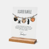 Neutraal Halloween Baby shower Luier Raffle Acryl Bord (Hoek)