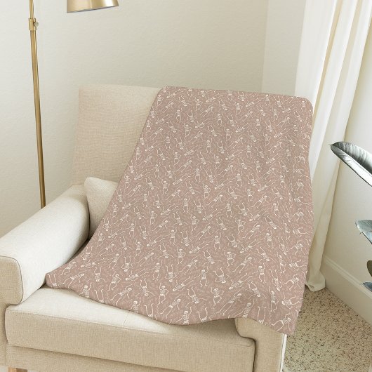 Neutraal Halloween Skeleton Pattern Fleece Deken