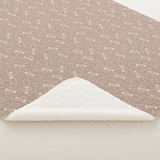 Neutraal Halloween Skeleton Pattern Sherpa Deken (3/4)