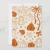 Neutraal handgetekende Herfst pompoen Baby shower Kaart (Achterkant)