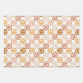 Neutraal Happy Face Stripes en Polka Dot Inpakpapier Vel (Voorkant)