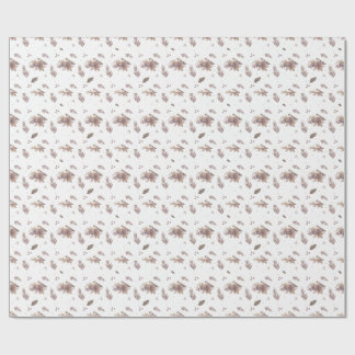 Neutraal herfstvogel naadloos patroon cadeaupapier