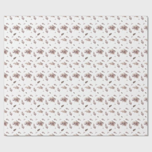 Neutraal herfstvogel naadloos patroon cadeaupapier (Vlak)