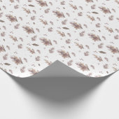 Neutraal herfstvogel naadloos patroon cadeaupapier (Hoek)