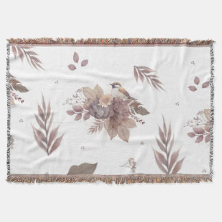 Neutraal herfstvogel naadloos patroon deken