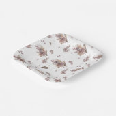 Neutraal herfstvogel naadloos patroon papieren bordje (Gebogen)