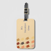 Neutraal, het is vakantietijd met koffers / bagage bagagelabel (Voorkant (verticaal))