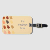 Neutraal, het is vakantietijd met koffers / bagage bagagelabel (Voorkant (horizontaal))