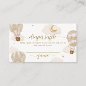 Neutraal Hete Luchtballon Luier Raffle Baby shower Informatiekaartje (Voorkant)