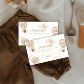 Neutraal Hete Luchtballon Luier Raffle Baby shower Informatiekaartje