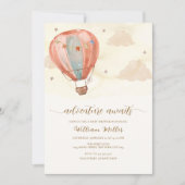 Neutraal  heteluchtballon Baby shower Kaart (Voorkant)