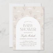 neutraal heteluchtballon Baby shower Kaart (Voorkant)
