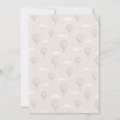 neutraal heteluchtballon Baby shower Kaart (Achterkant)
