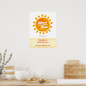 Neutraal Hier kom Boho Baby shower welkom Poster (Keuken)