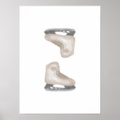 Neutraal IJshockey schaats muurkunst Poster (Voorkant)