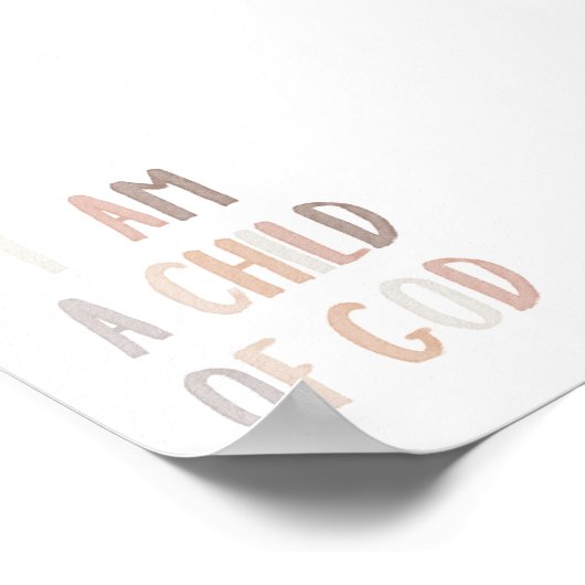 Neutraal Ik ben een kind van God poster (Hoek)