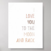 Neutraal Ik hou van je naar de maan en terug print (Voorkant)