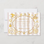 Neutraal Italiaans Huwelijksontwerp eten Bedankkaart (Voorkant)