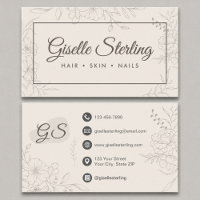 Neutraal Ivoor Bloemen Line Art Elegant Script